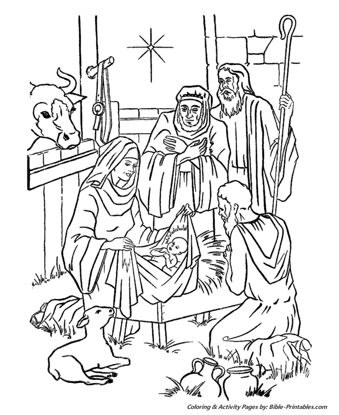 The Christmas Story Coloring Pages Baby Jesus In The Manger