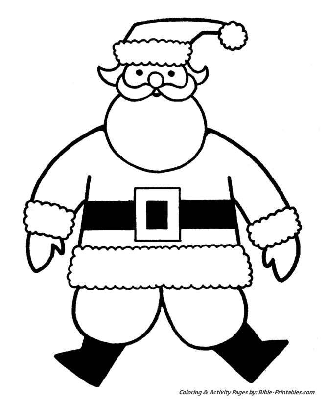 Easy PreK Christmas Coloring Pages Big Jolly Santa
