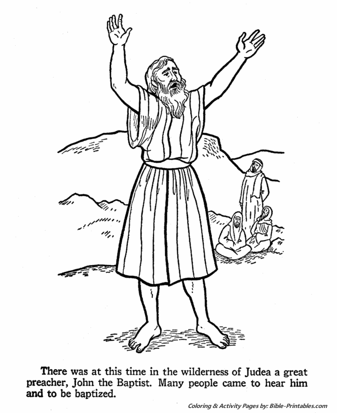 John The Baptist Coloring Pages Prophet Bible Printables