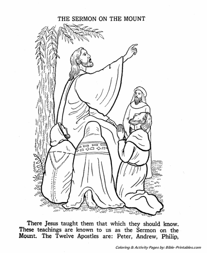 sermon on the mount coloring page