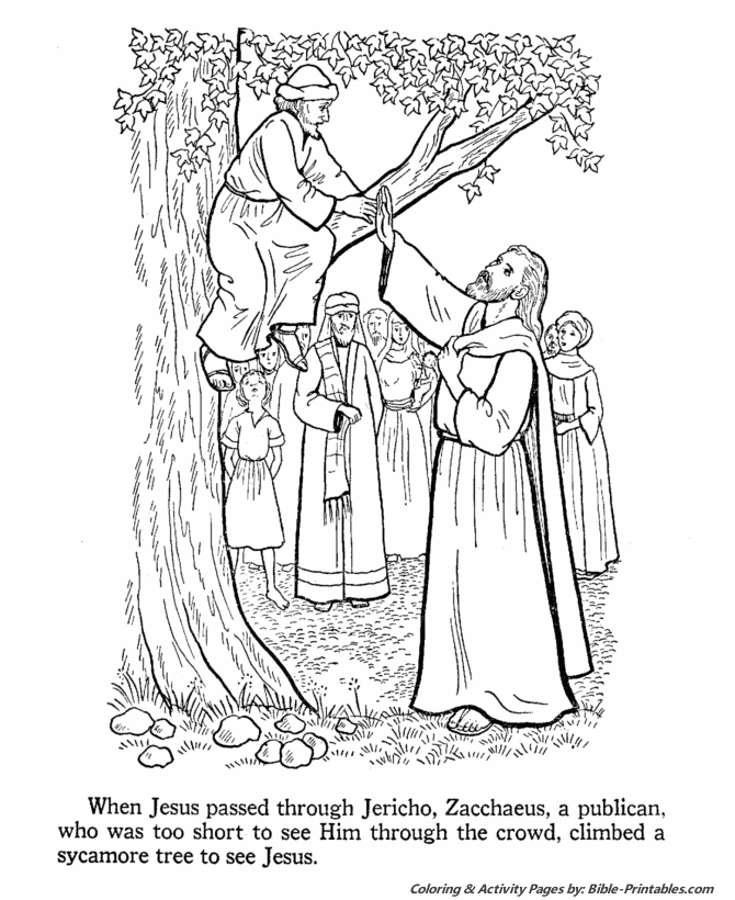 Gambar Jesus Zacchaeus Coloring Pages Free Printable Di Rebanas Rebanas