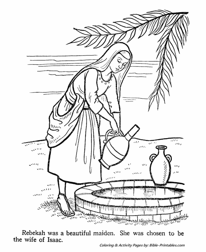 bible coloring pages with rebekah