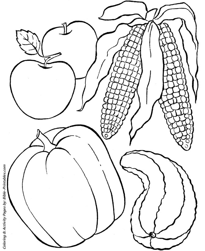 Bible Printables Thanksgiving Dinner Feast Coloring