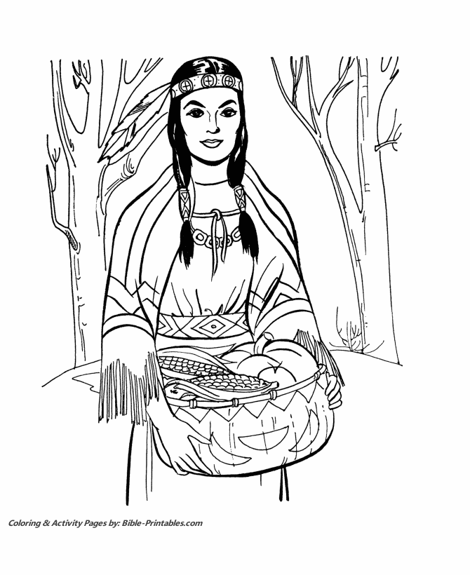 Bible Printables: The First Thanksgiving Coloring pages - native