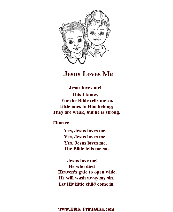 Bible Printables Children s Songs And Lyrics Jesus Loves Me